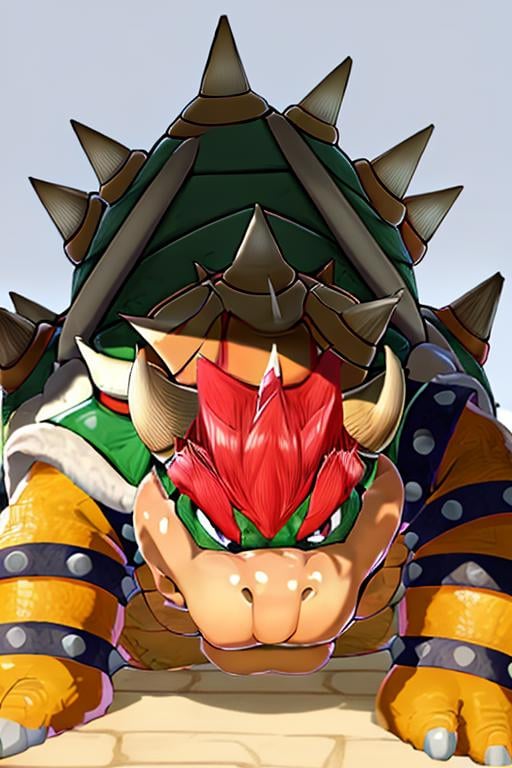 masterpiece, best quality, bowser, wearing suit, crawling <lora:Bowser:1>