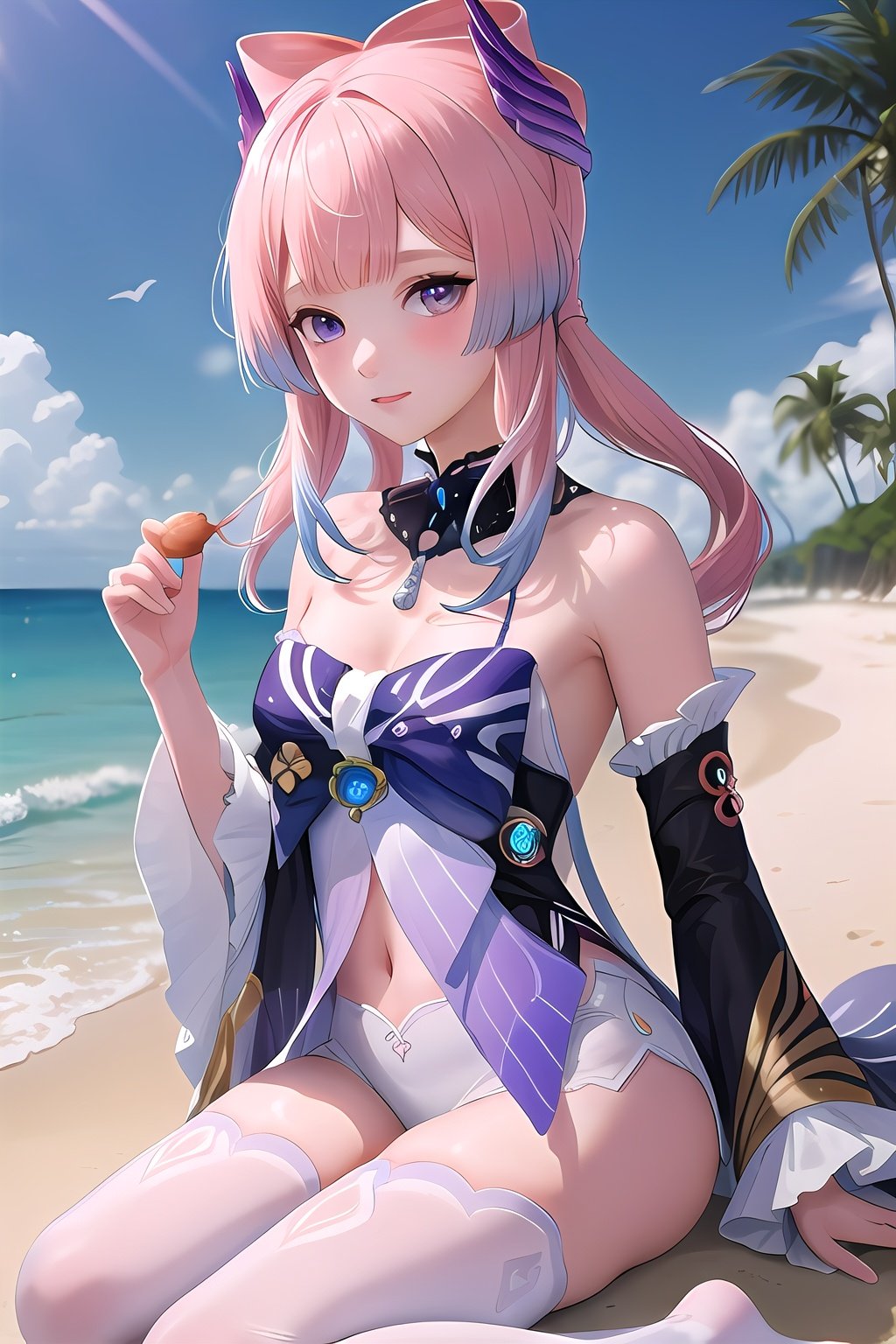  kokomidef, solo, original,
(masterpiece:1.2), (best_quality:1.2),
sea, sandbeach, conch, crab, pearl, look at viewer, bashful, shy, blush, (small breasts:1.5), morning, sunlight,