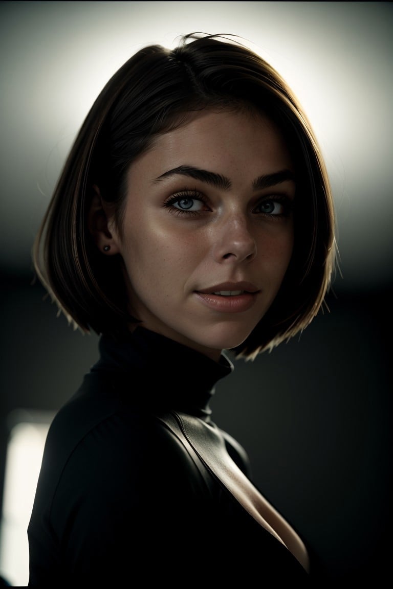 (from below, closeup on face:1.2) photo of <lora:sd15_ElizabethTurner_mini_v1:.9> ElizabethTurner, smiling, she is wearing ghost costume , her hair is styled as Straight Bouffant, BREAK she is (in the gym:1.1), silhouetted against the light, black and white,shot on HOLGA 120n, _,Lomachrome ,Velvia 100 ,