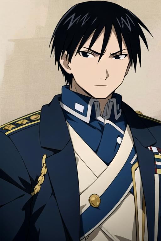 masterpiece, best quality, wallpaper, 1boy, solo, male focus, looking at viewer, upper body, , , , <lora:roy_mustang:0.70>, roy_mustang, black hair, black eyes, , jetty,