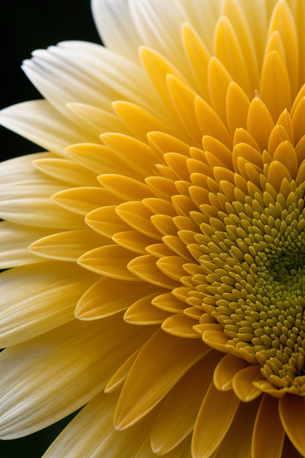 (best quality,8K,highres,masterpiece), ultra-detailed, (macro photography) showcasing the intricate beauty of a Gerbera flower. The close-up view captures the delicate details of the petals, revealing their vibrant colors and textures in stunning clarity.