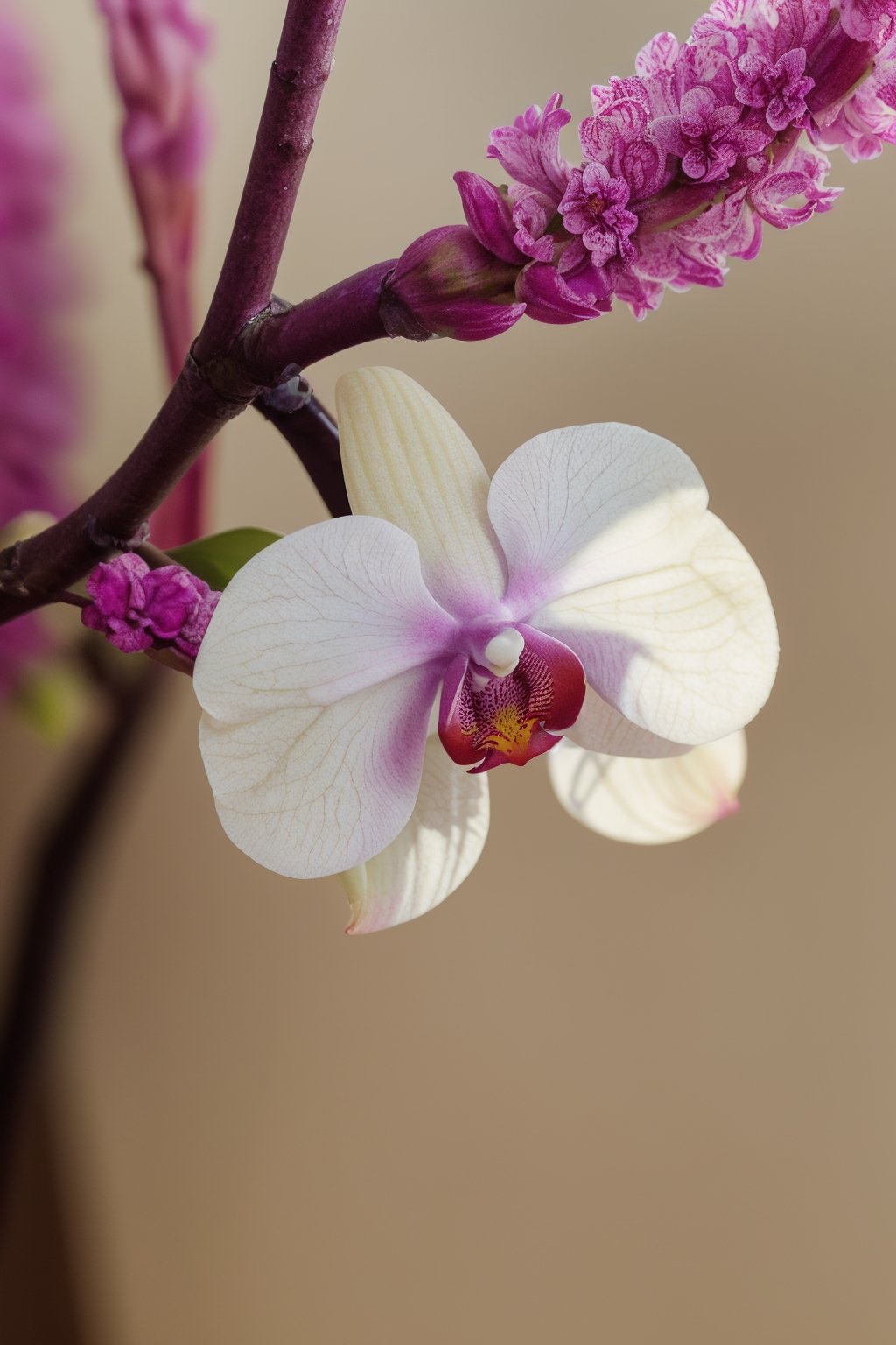 (best quality,8K,highres,masterpiece), ultra-detailed, (photo-realistic, lifelike) photograph showcasing the stunning beauty of a rare and exotic orchid in full bloom. The high-resolution image captures every intricate detail, making it a true masterpiece of floral photography.