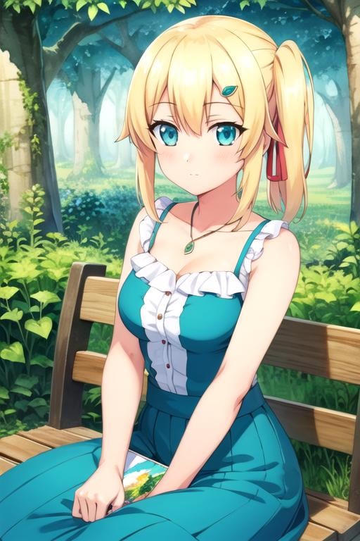 masterpiece, best quality, game cg, 1girl, solo, looking at viewer, , , (watercolor illustration, soft pastel colors:1.1), , <lora:emma_brightness:0.72>, emma_brightness, blonde hair, aqua eyes, , , ribbon, , clown costume, nature, HD-DVD