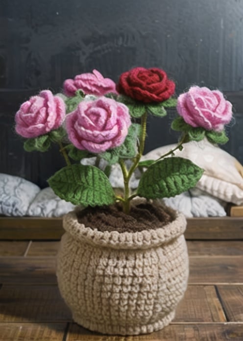 woollen flower, rose,<lora:woollenflower:0.8> 