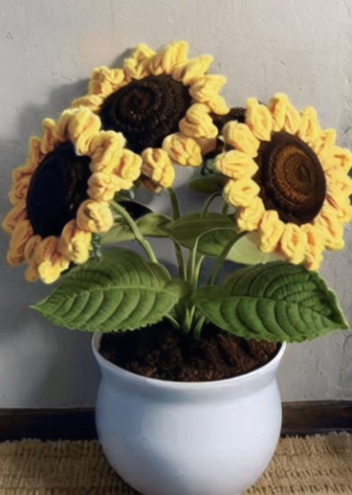 woollen flower, sunflower,<lora:woollenflower:0.8> 