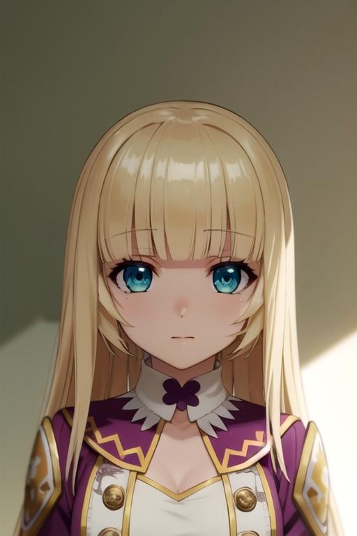 masterpiece, best quality, wallpaper, 1girl, solo, looking at viewer, , depth of field, anime coloring, , <lora:maria_fianna_albert:0.68>, maria_fianna_albert, blonde hair, aqua eyes, , , aztec,