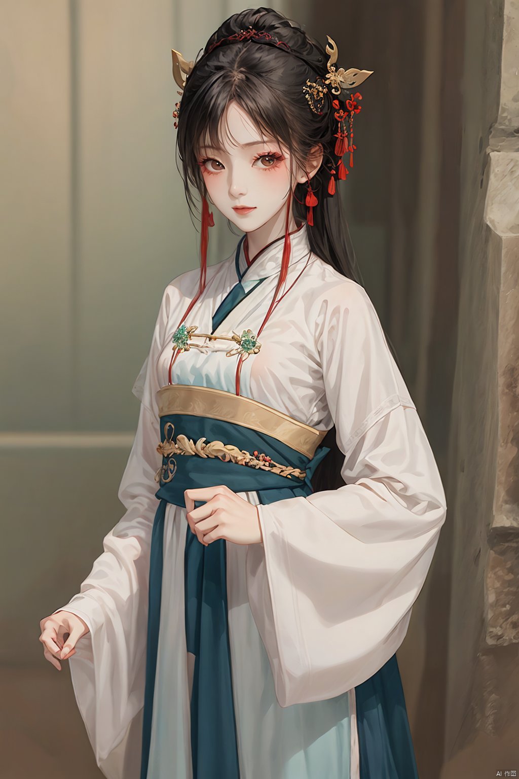  1girl, faxa, yinyou,yinyou color, liuti, sifang, zhandounvpu, wuxia, as girl, hanfu