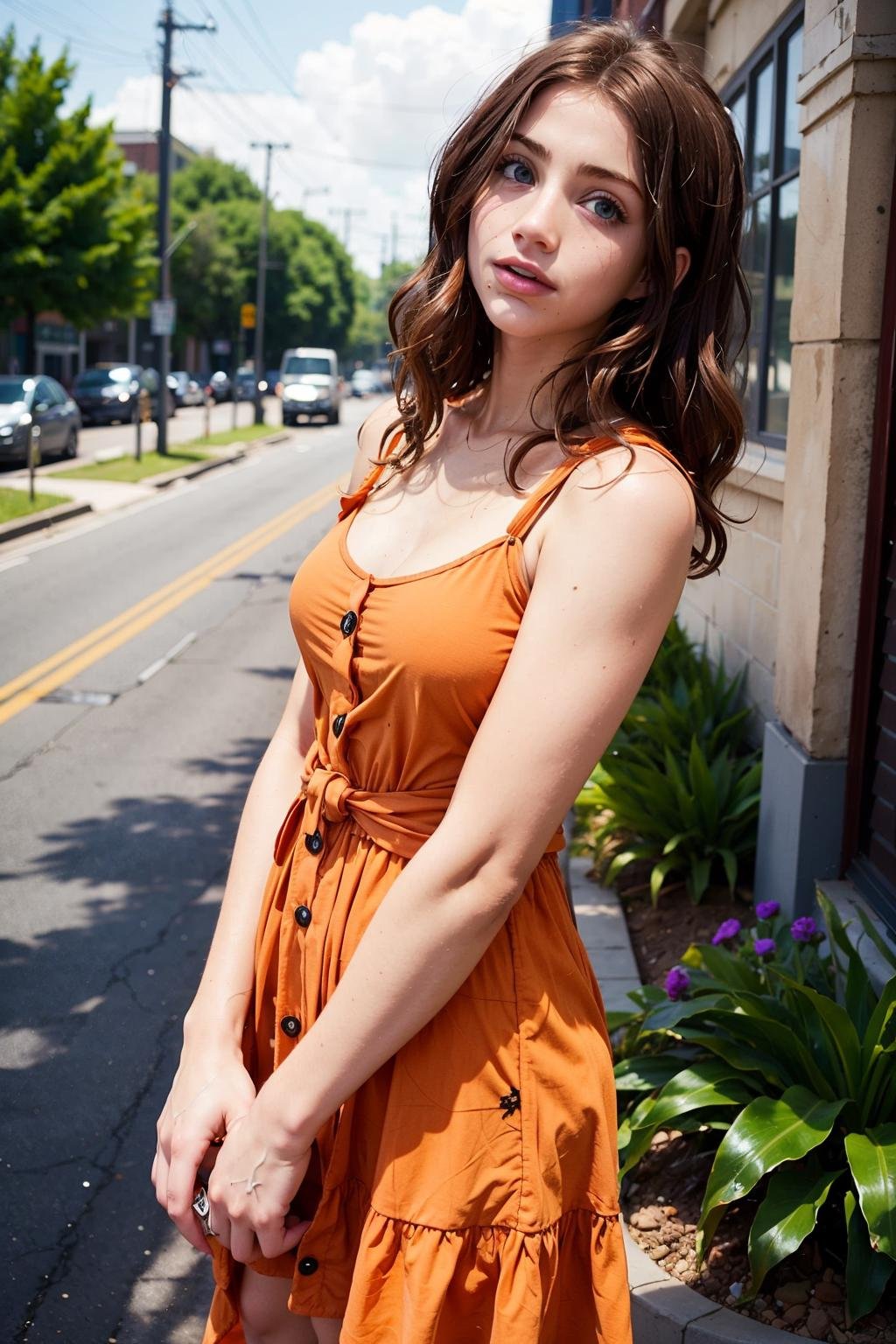 emilyrudd, wearing summer dress <lora:emilyrudd:1>