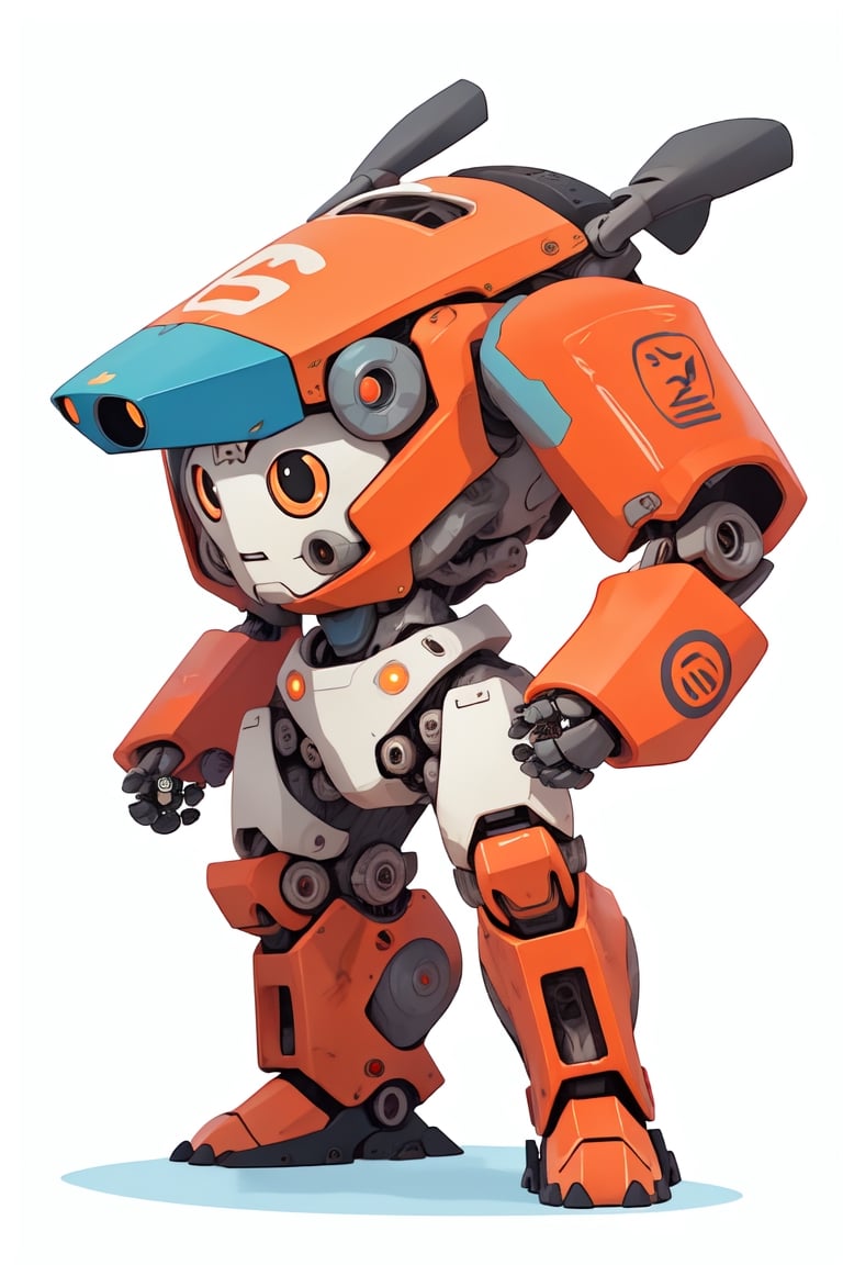 best_quality, full_body, chibi mecha, tiger , simple_background,