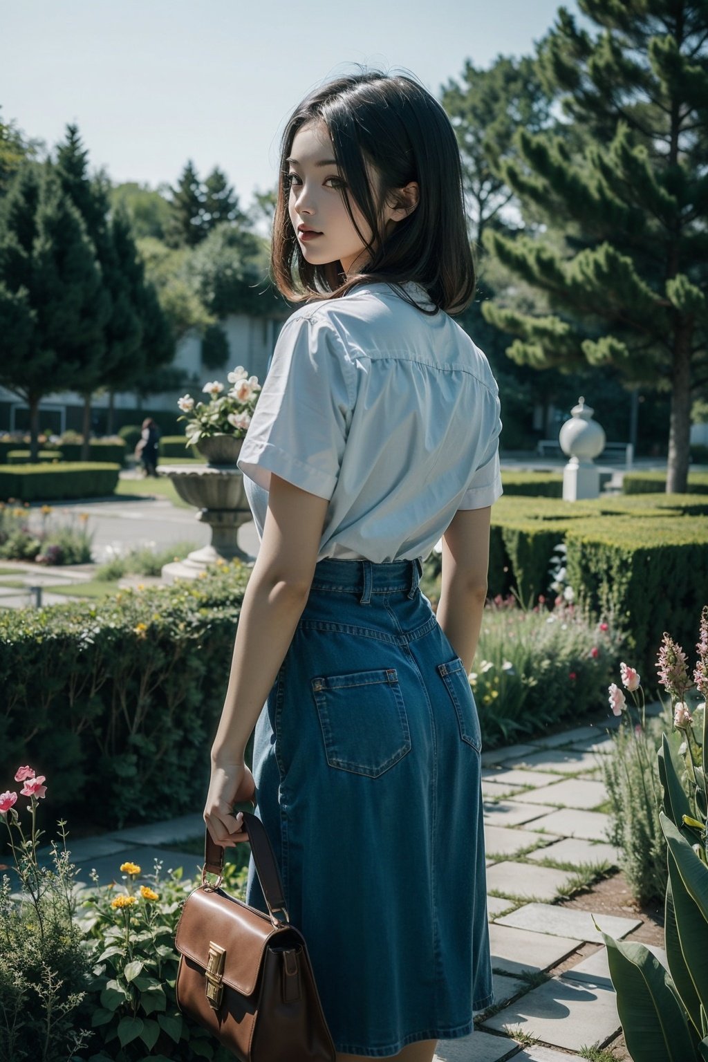 (((masterpiece, best quality))), 1girl,standing in garden,looking at viewer,