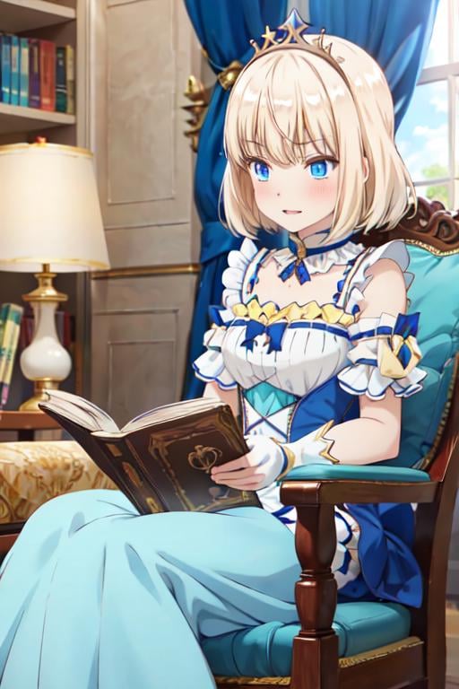 <lora:0005animemia:1>,animemia,sitting,read a book,