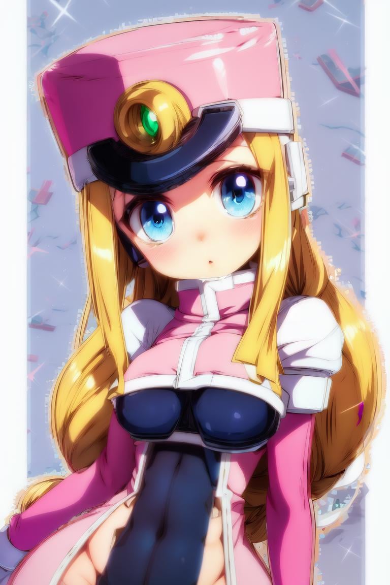 Prairie_MM,  shako cap,  blonde hair,  low-tied_long_hair,  sidelocks,  blue eyes,  long_coat,  puffy sleeves,  pink cropped jacket,  framed_breasts,  white gloves,  bodystocking,  Body suit,  skin_tight,  cowboy_shot,  black_legwear,  pink footwear,  stuffed cat, <lora:EMS-55621-EMS:0.800000>