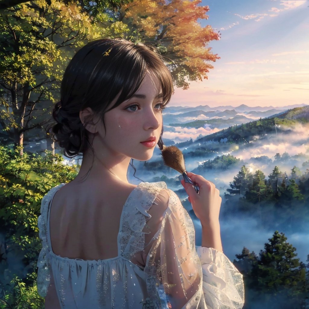 (8k, RAW photo, best quality, masterpiece:1.2),(super realistic, photo-realistic:1.3), ultra-detailed, extremely detailed cg 8k wallpaper,hatching (texture),skin gloss,light persona,(extremely delicate and beautiful), mz-hd, scenery, no humans, outdoors, nature, tree, sky, forest, mountain, landscape, bird,<lora:1010ndmzyh-000018:0.8>