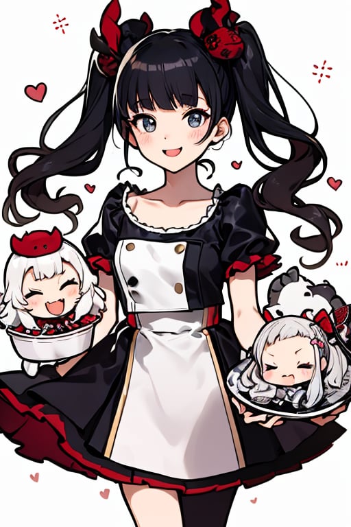 araffe girl with a black and red outfit and a black and white dress, hana yata, ai yazawa, with index finger, sui ishida with black hair, chiho, harumi, mika kurai demon, ayami koj ima, chthonic, marin kitagawa, mayuri shiina, belle delphine