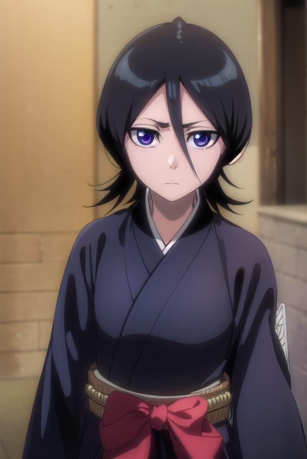 rukiakuchiki, <lora:rukiakuchiki-lora-nochekaiser:1>,rukia kuchiki, default rukia, black hair, hair between eyes, (purple eyes:1.1),BREAK weapon, japanese clothes, sword, kimono, katana, sheath, hakama, black kimono, long sleeves, wide sleeves,BREAK outdoors, cityBREAK looking at viewer, (cowboy shot:1.5),BREAK <lyco:GoodHands-beta2:1>, (masterpiece:1.2), best quality, high resolution, unity 8k wallpaper, (illustration:0.8), (beautiful detailed eyes:1.6), extremely detailed face, perfect lighting, extremely detailed CG, (perfect hands, perfect anatomy),