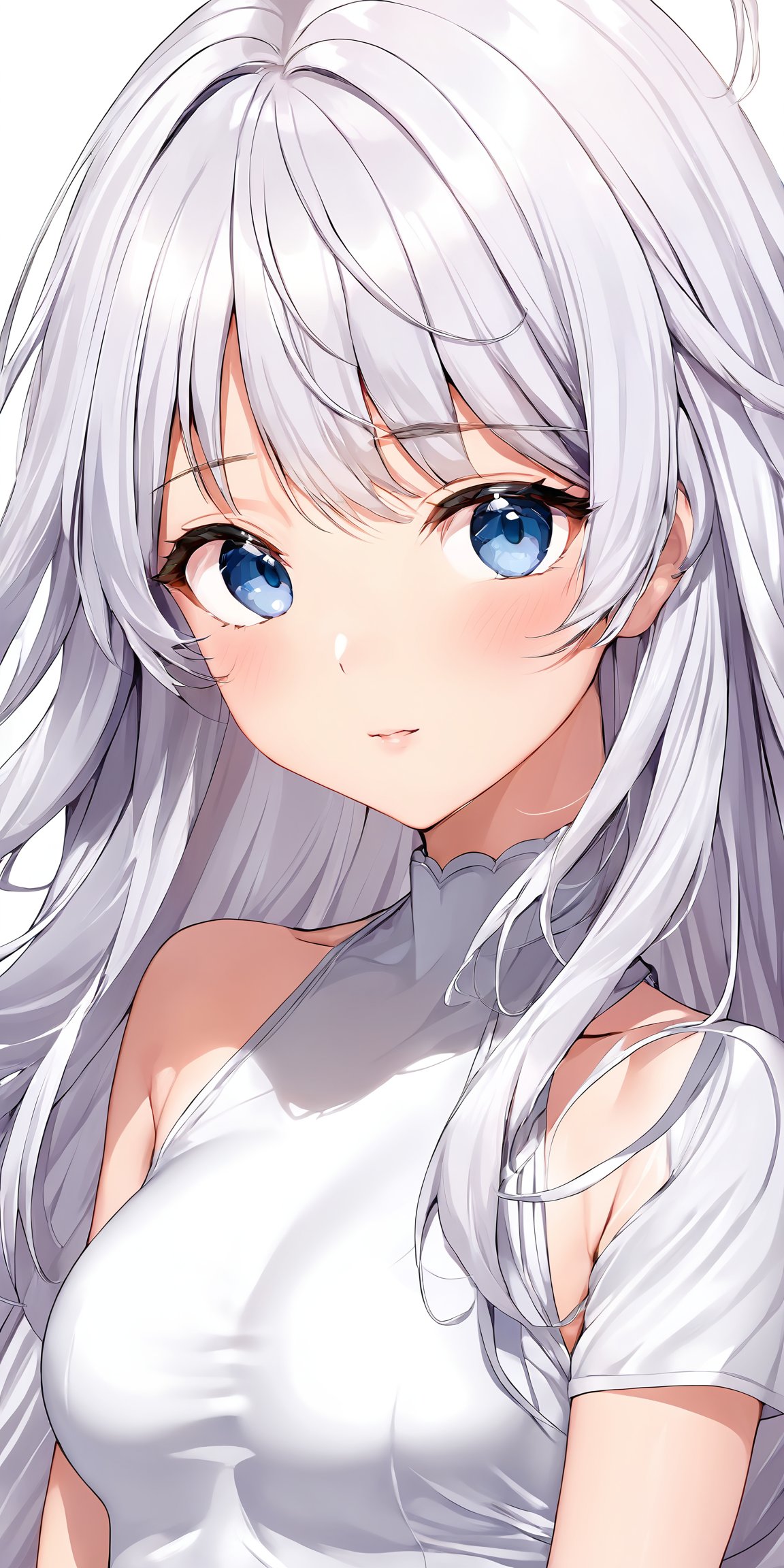 (masterpiece, sidelighting, finely detailed beautiful eyes: 1.2), masterpiece*portrait, glowing eyes, shiny hair, lustrous skin, solo, embarassed, (midriff), anime