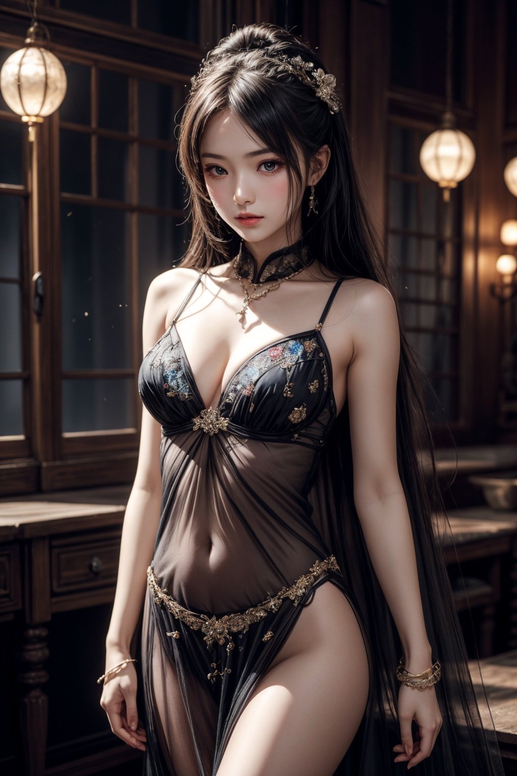  1girl, yuzu, (sheer dress), absurdly long hair, (upper body:1.6), Expose the navel, bares shoulder,Glowing ambiance,enchanting radiance,luminous lighting,ethereal atmosphere,evocative hues,captivating coloration,dramatic lighting,enchanting aura,masterpiece,best quality,1girl,1 Chinese patterns in the middle of the girl's forehead,girl with a weak temperament,epic cinematic,soft nature lights,rim light,absurd,amazing,funny,itricate,hyper detailed,ultra realistic,soft colors,pendant,bracelet