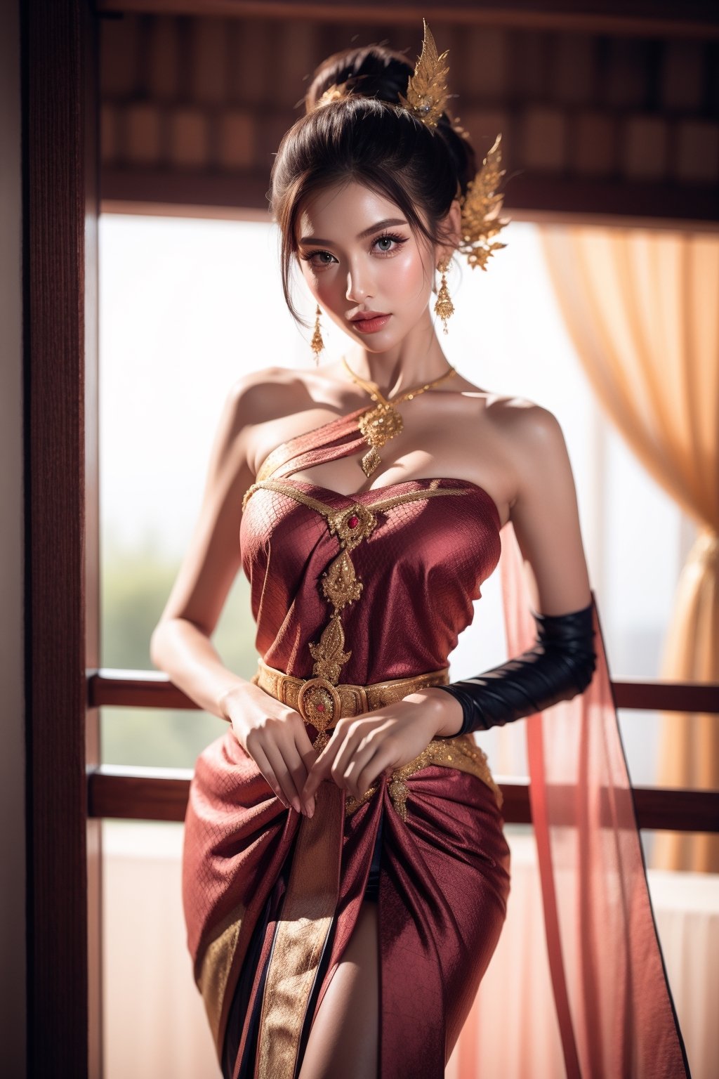 Beautiful Female,Long Thai Dress