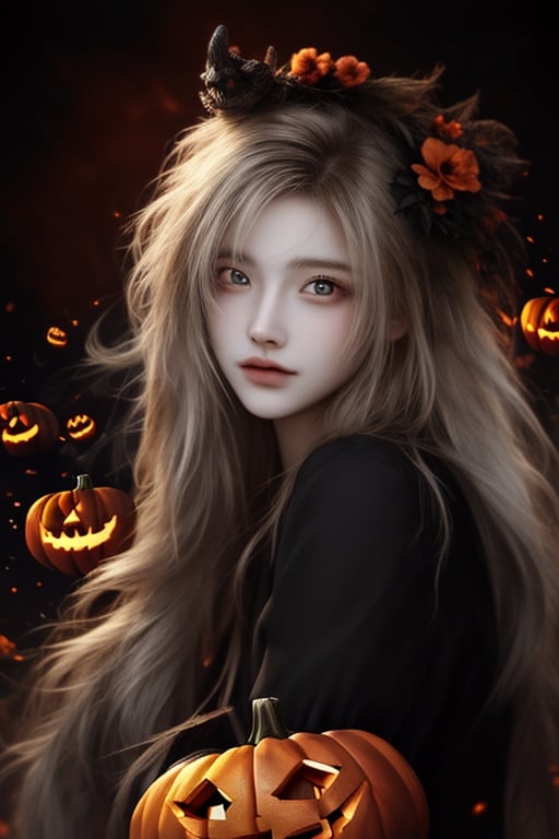  Best quality, 8k, cg,halloween,1girl