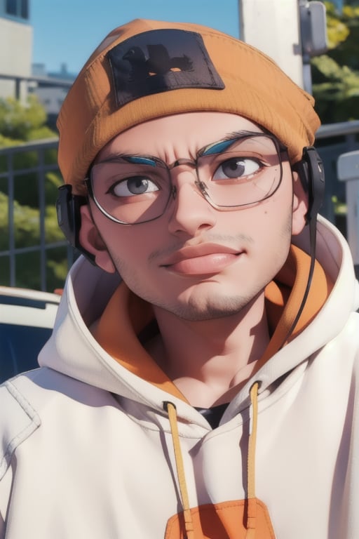 man,  white hoddie whit glasses and beanie, IncrsAnyasHehFaceMeme, <lora:EMS-60214-EMS:1.000000>, , <lora:EMS-45712-EMS:0.800000>