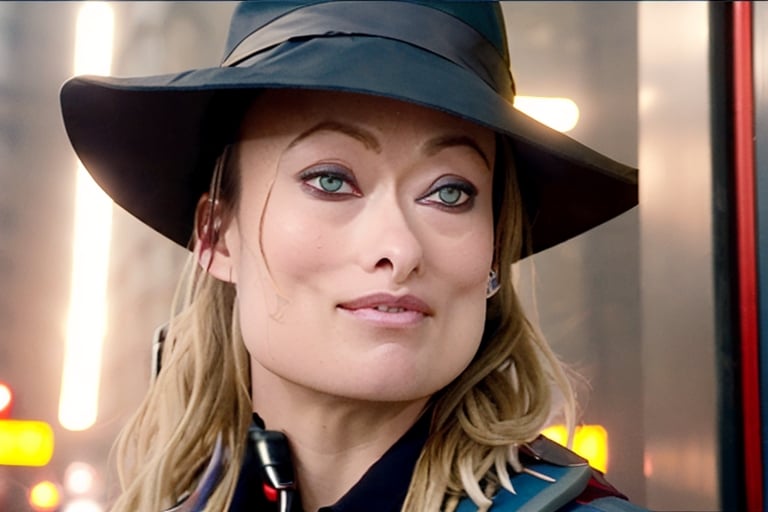 olivia wilde, ghostbuster team member, 0L1V14W-V1 catching ghost, movie scene details, background art, symmetrical,odynamic, tricorne hat, cinematic lighting, sks woman
