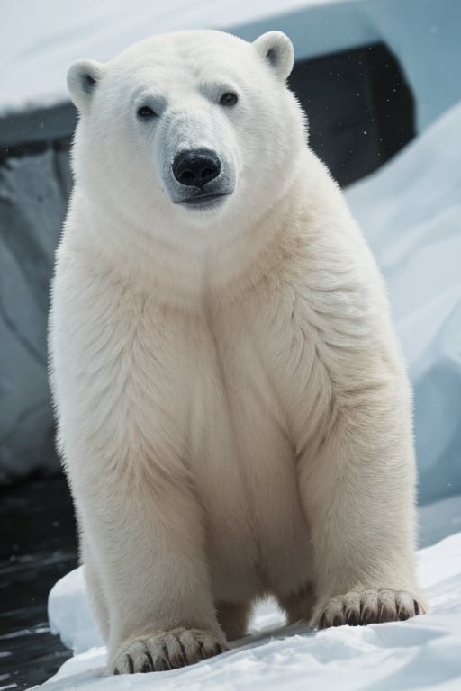 absurdres,absurdres,realistic,<lora:polar bear:0.5>,polar bear,solo,