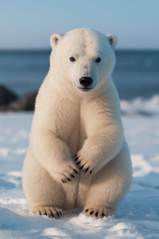 absurdres,absurdres,realistic,<lora:polar bear:0.5>,polar bear,solo,