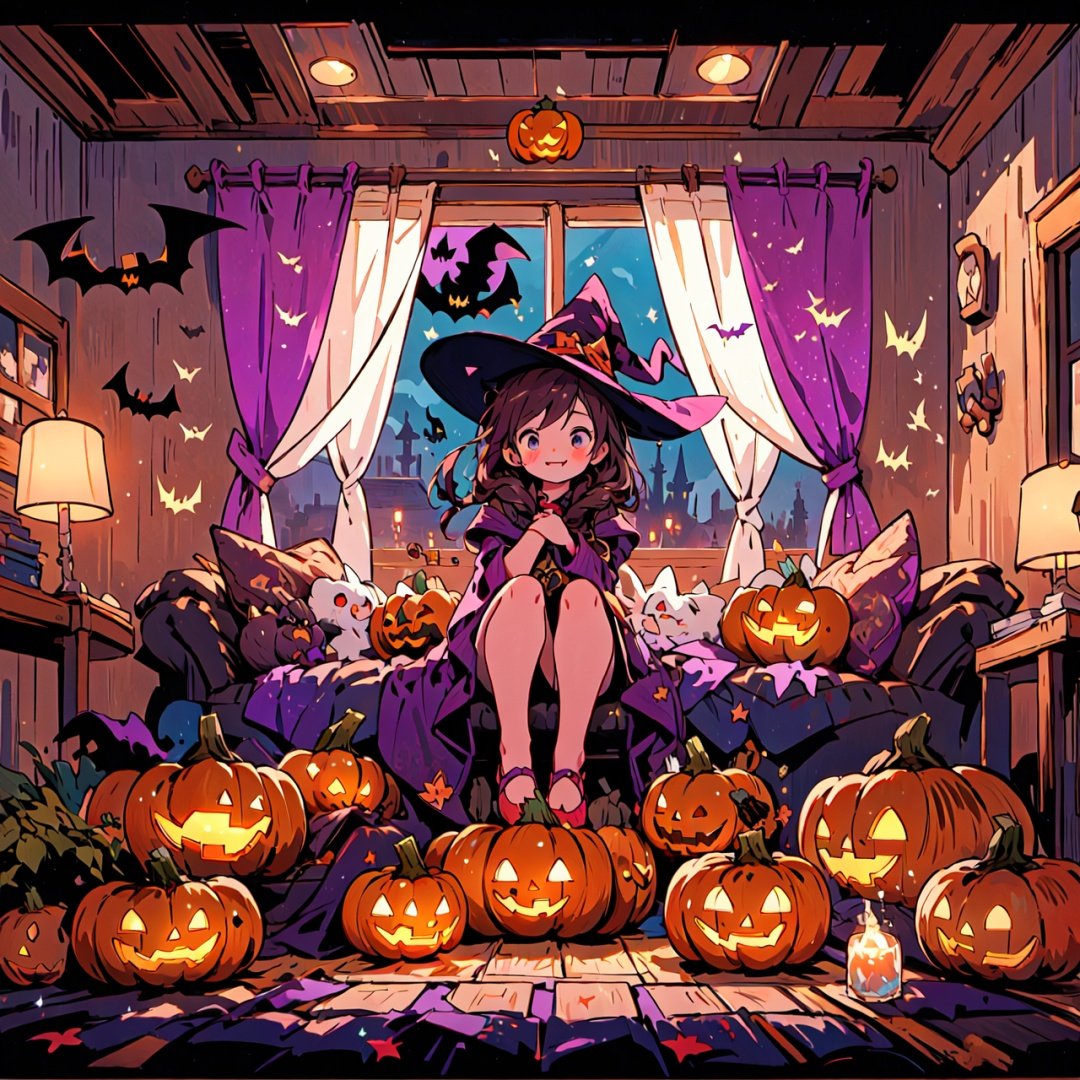  Halloween, Sweet Little Devil, floating in a room filled with magic, details