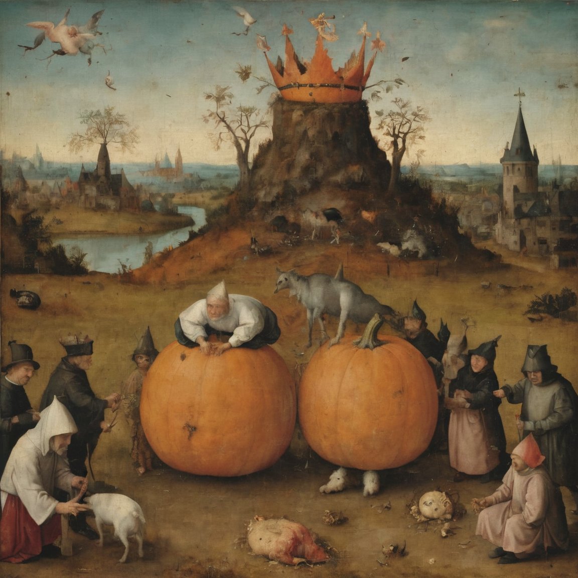Pumpkin with a crown by Hieronymus Bosch