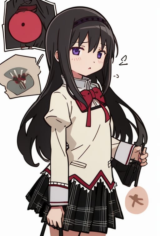 1girl, solo, homura, white background, simple background, school uniform, , (masterpiece:1.2), (best quality:1.15), extremely detailed
