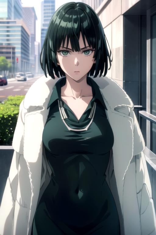 (((pixel-perfect, detail-perfect))), solo, 1girl, <lora:fubuki-opm:0.75>, fubuki, fur coat, collared dress, collarbone, necklace, looking at viewer, closed mouth
