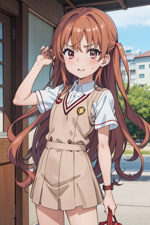 (masterpiece, best quality:1.2), 1girl, anime girl with long hair and school uniform posing for a picture, anime visual of a cute girl, anime moe artstyle, marin kitagawa fanart, mushoku tensei, railgun, iwakura lain, rei hiroe, ( ( ( yoshinari yoh ) ) ), anya from spy x family, rin, makoto shinka, key anime art