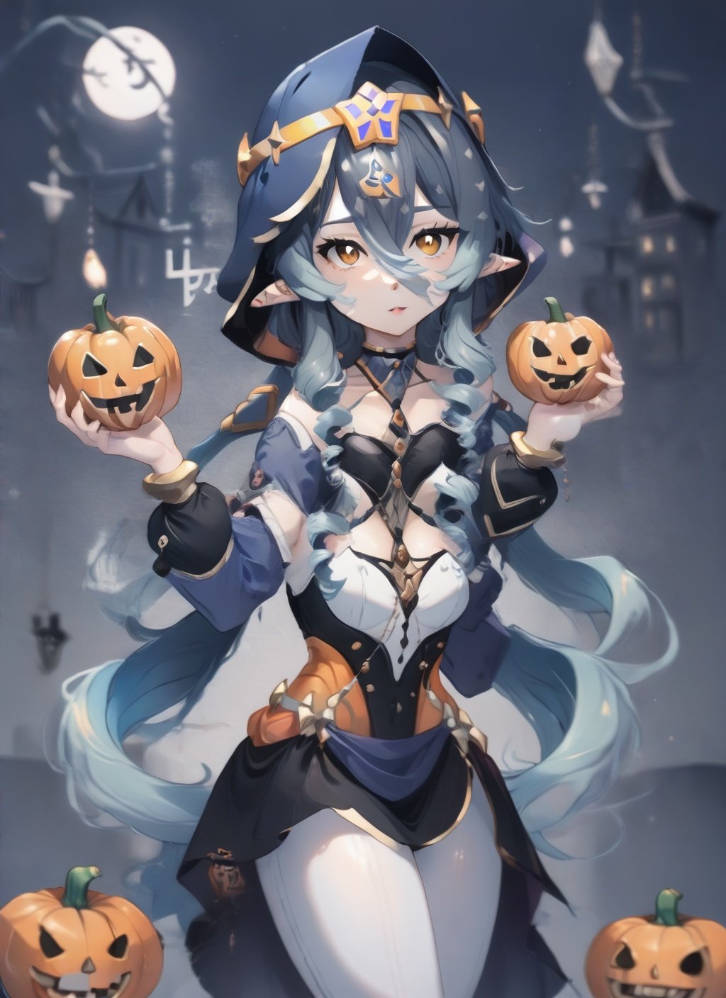 qiqi,halloween,(masterpiece, best quality:1.2), <lora:laylahalloween:1>,layla,halloween