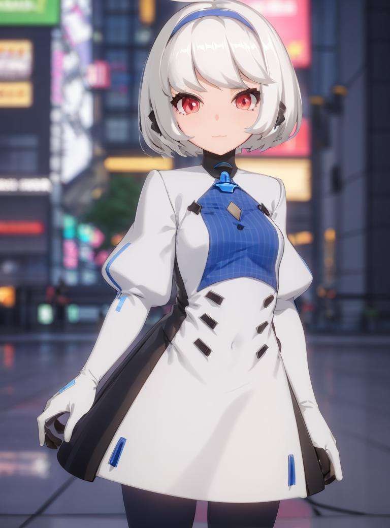 1girl, white hair, short hair, red eyes, 