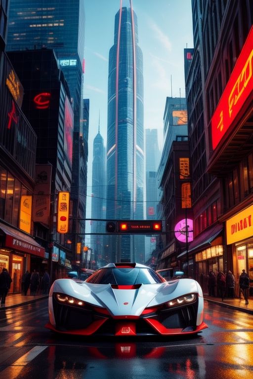 hypercar, cyberpunk city, hyperdetailed, intricately detailed, deep color, 8k resolution, photorealistic, masterpiece, cinematic lighting
