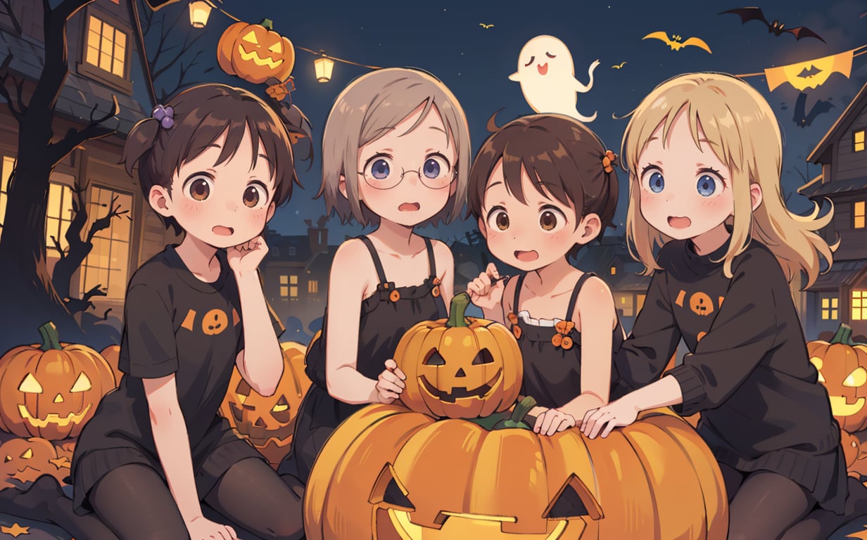 4girls, immatsuri | immiu | imchika | imana
Holloween, ghosts, pumpkin