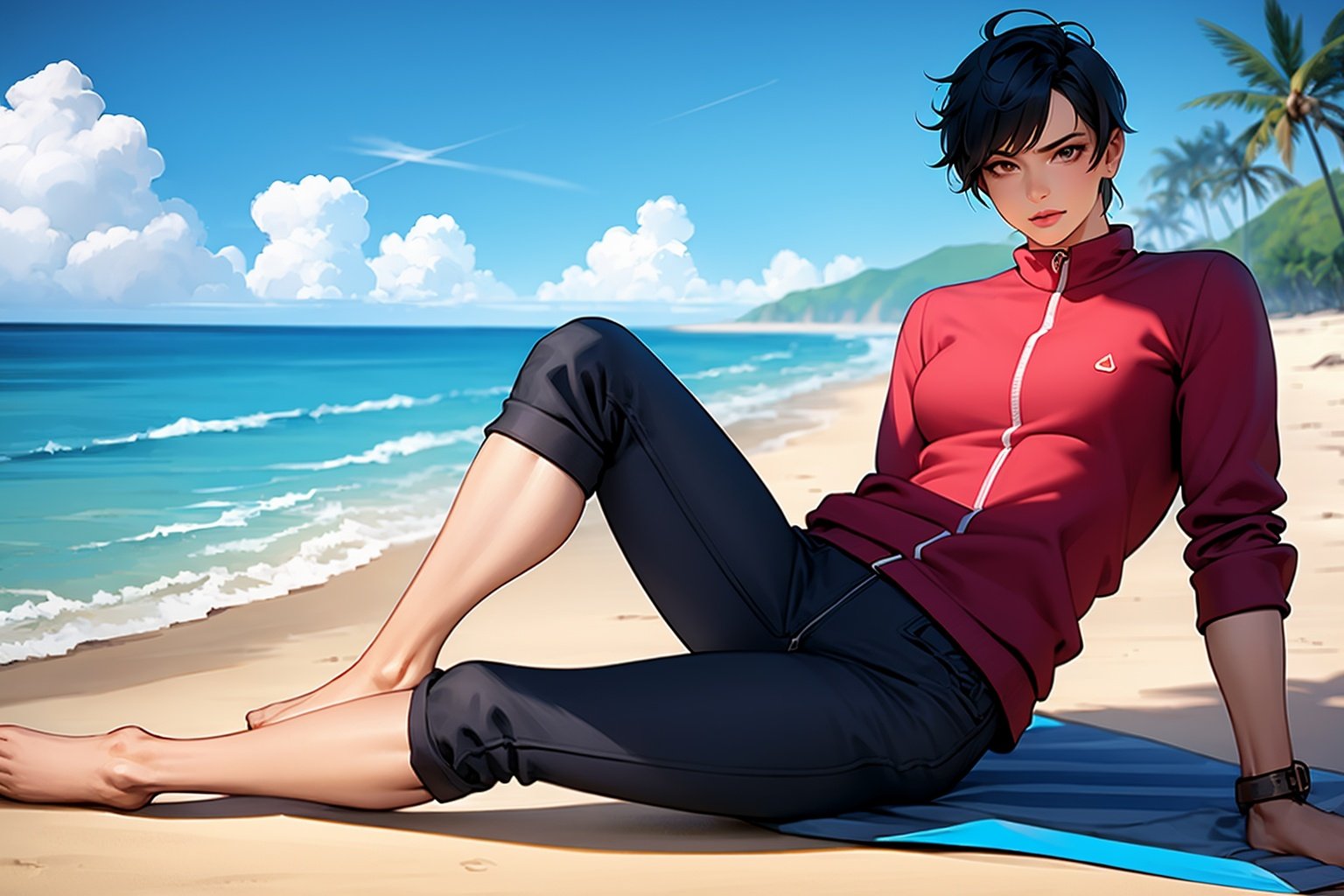 Fullbody , Handsome Tomboy , beach