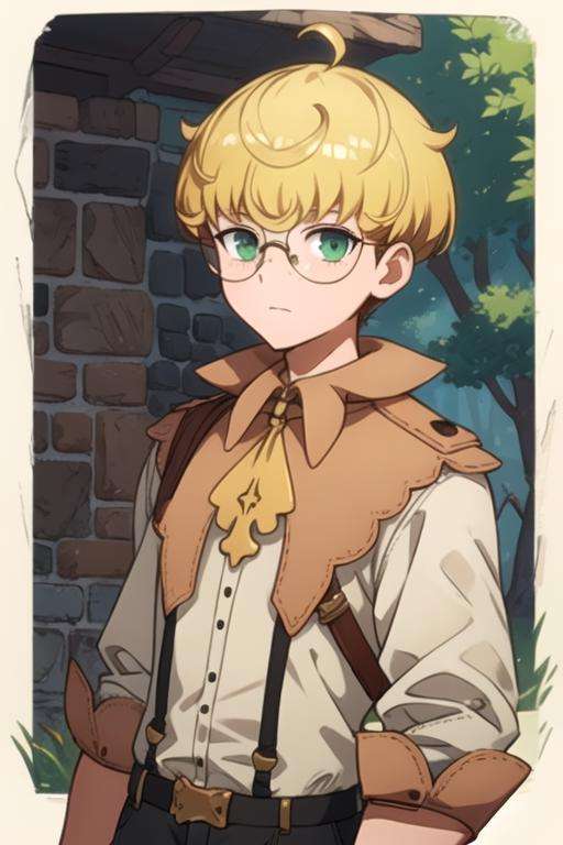 masterpiece, best quality, game cg, 1boy, solo, male focus, looking at viewer, upper body, , , , <lora:tao_mongarten:0.76>, tao_mongarten, blonde hair, green eyes, glasses, , ,