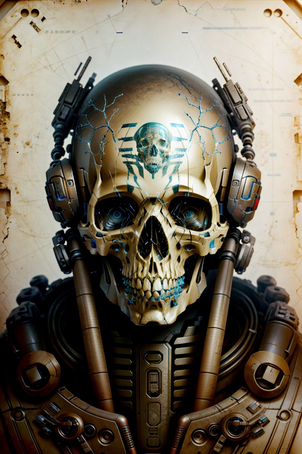 solo, teeth, no humans, science fiction, skull, realistic <lora:skulls00d-000012:1>