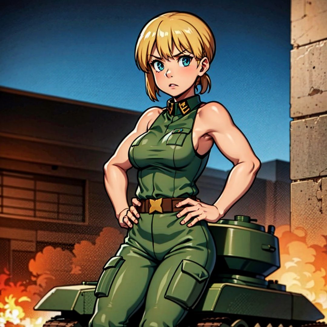 Military uniform Germany a girl tank armored commander