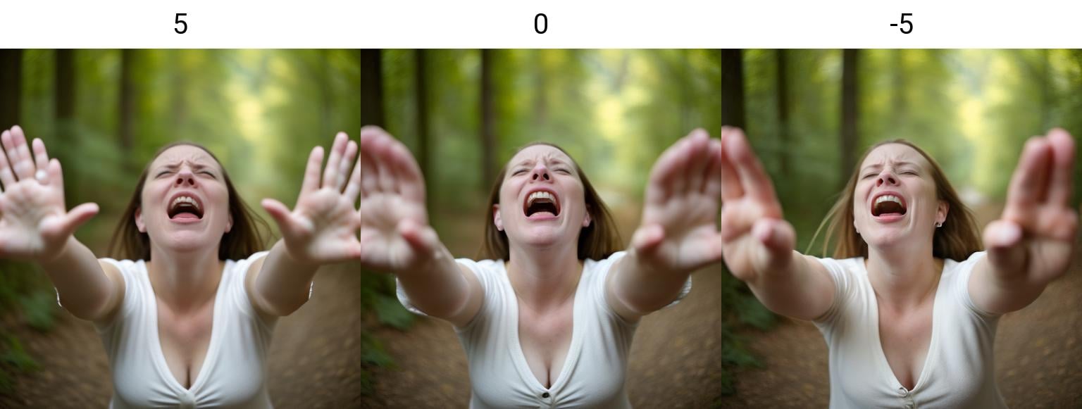 an white woman screaming, showing her hands <lora:finger_count_v10:5>, nature