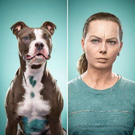 lolp, robbie3 green shirt, Pit Bull, angry, frowning, green background, 8k, 4k, detailed <lora:like_owner_like_pets-000045:1> 