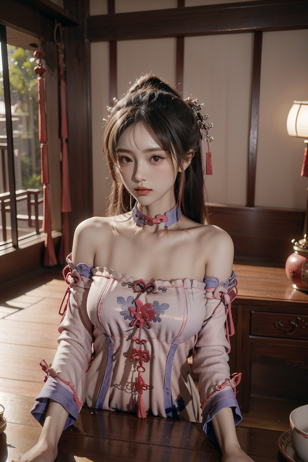 masterpiece,best quality,extremely detailed 8K wallpaper,pov,looking at viewer,1girl,Gufeng,traditional_chinese_room,<lora:亚洲少女moli2.0:1:lbw=1,0,0,0,0,0,0,0,1,1,1,0,0,0,0,0,0>,