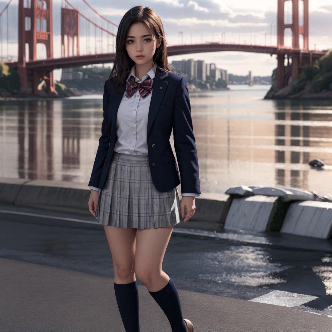 1girl,ultra Realistic, Extreme beautiful Detailed, (full body1.2), school uniform