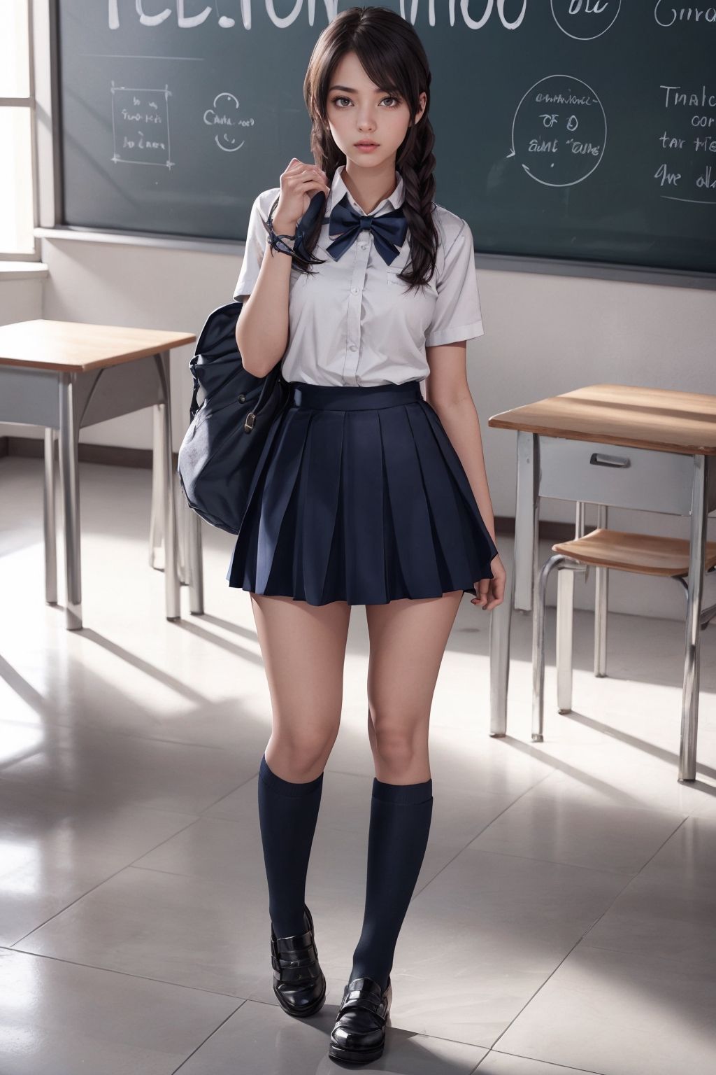 1girl,ultra Realistic, Extreme beautiful Detailed, (full body1.2), school uniform