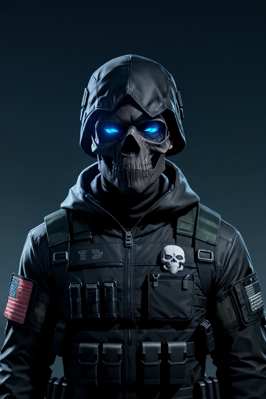 (Dark theme:1.3)Tom Clancy's Ghost Recon® Wildlands emoticon, skull mask, tactical mask, cyberwear, fps game