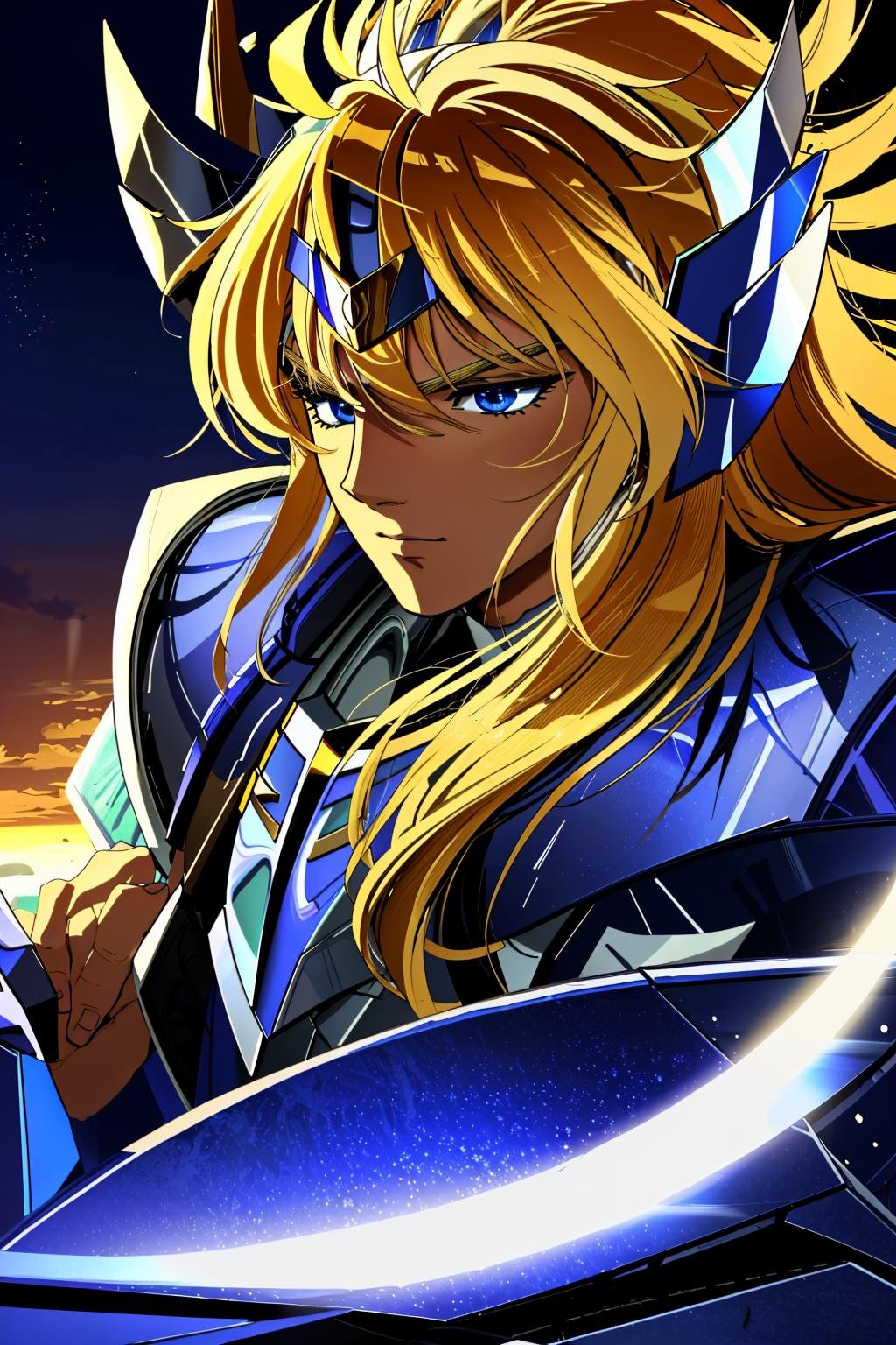 <lora:zzhyogacygnuszz_v1:1> zzhyogacygnuszzmasterpiece, highly detailed photorealistic 8k raw photo, best cinematic quality, volumetric lighting and shadows, sunday lighting1boy, armor, blonde hair, blue eyes, fake horns, gloves, long hair, male focus, pauldrons, retro artstyle, sky, solo, zzhyogacygnuszz, (Medium close-up:1.2)(capitol building background:1.2) 