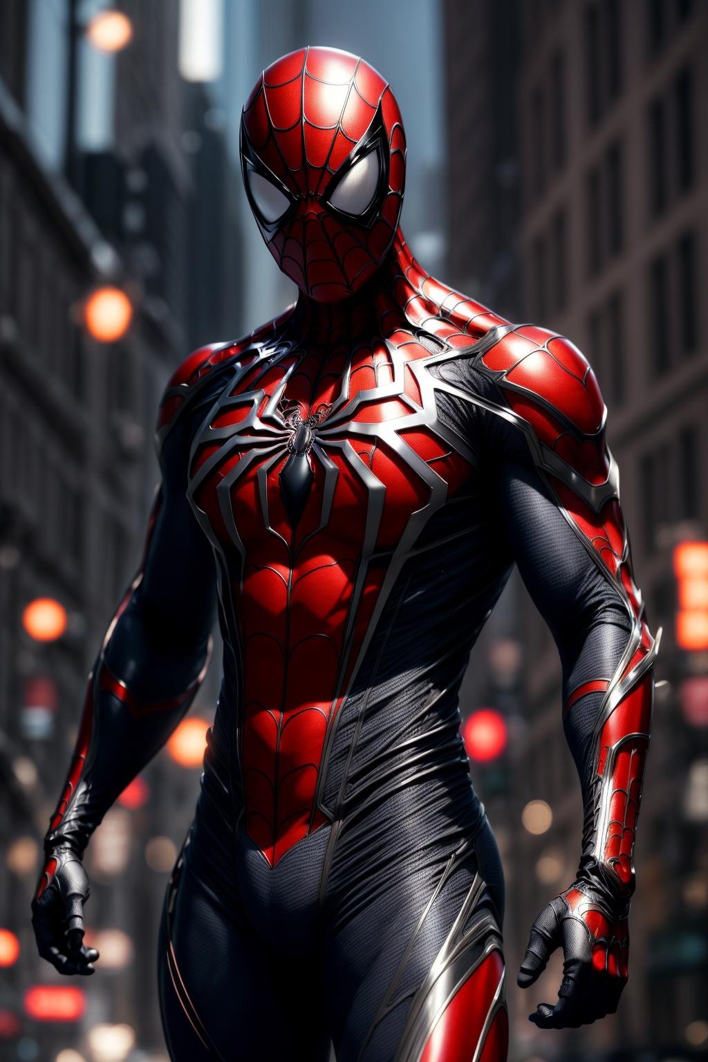 <lora:armored_spiderverse_v1:0.7> armspiderversemasterpiece, best quality, intricate details, highly detailed raw photography, photorealism, photorealistic, soft focus, volumetric lighting, volumetric shadows, cinematic light, large-scale, 8k-perfect-arnold1boy, armspiderverse, blurry, bodysuit, glowing eyes, helmet, looking at viewer, male focus, science fiction, solo, spider web print, upper body, __posture_arms_specific__ <lora:more_details:0.6>__subject-scifi__ background__ <lora:epi_noiseoffset2:0.7>  