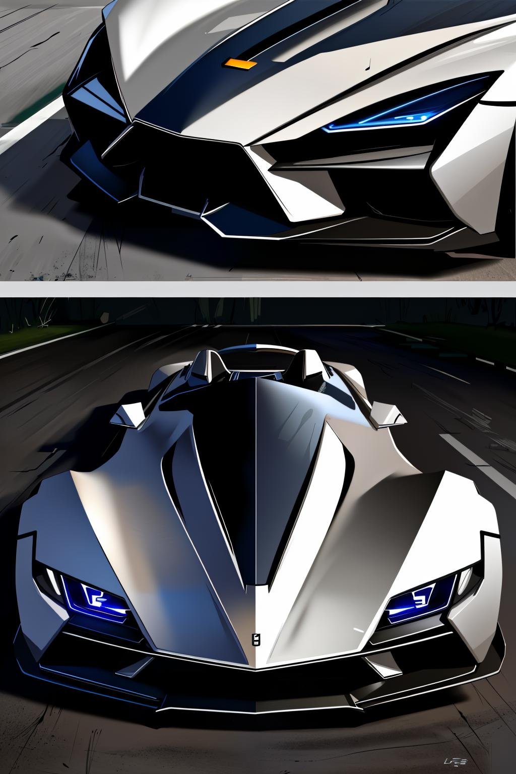 <lora:futkar_v1:1> futkarmasterpiece, highly detailed photorealistic 8k raw photo, best cinematic quality, volumetric lighting and shadowsTrue Silver sports car(__All/backcground__ background:1.2)