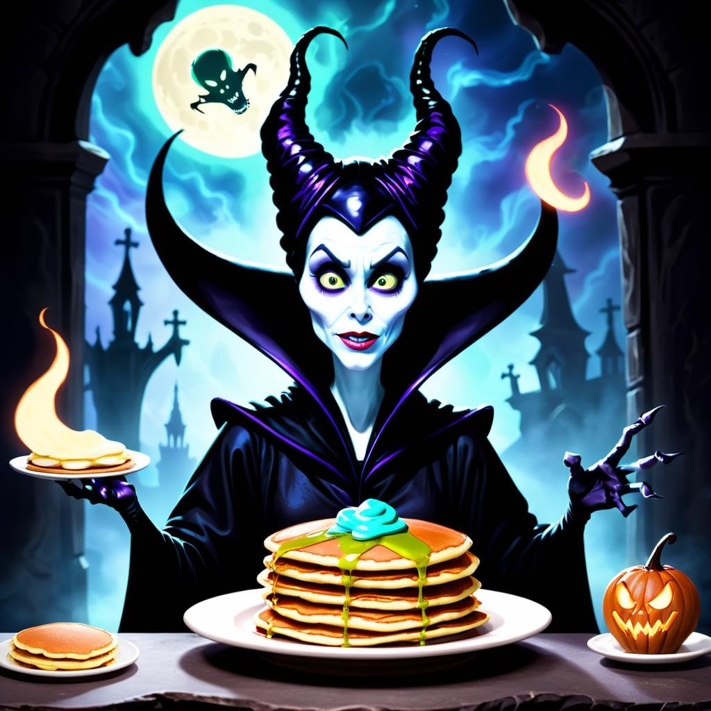 Alien, Petrifying, Ghostly Pancakes, Tombstone Spotlight, Maleficent Chuckle,